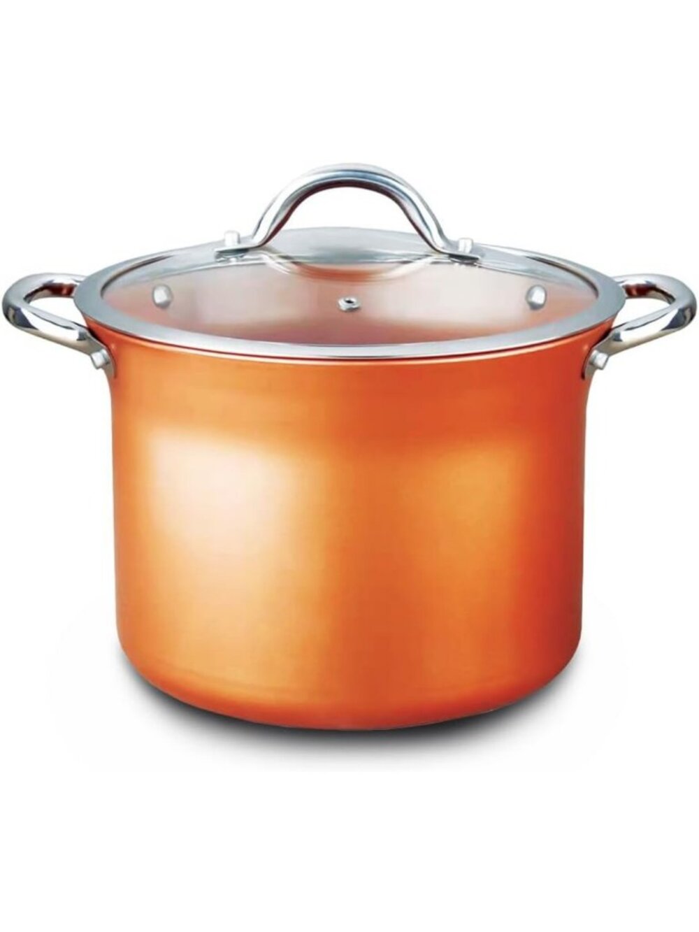 7 QT Copper Non-Stick Stock Pot Casserole - Induction Compatible Cookware